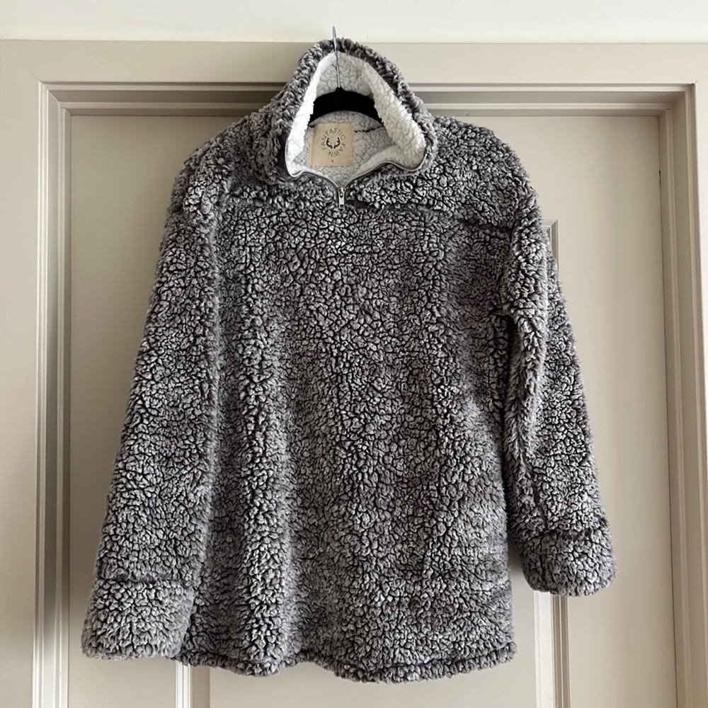 Teddy Bear Pullover Half Zip Sweater - image 1
